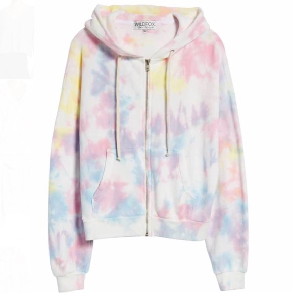 oversized tie dye zip up hoodie